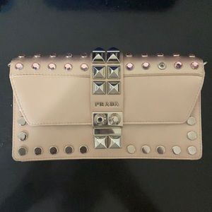 Satin Prada clutch